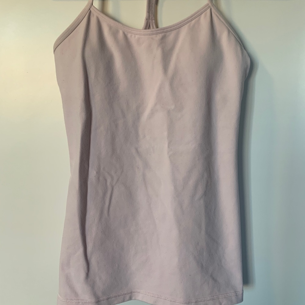 Lululemon Power Y Tank Top With Pads Light Pink Size 8